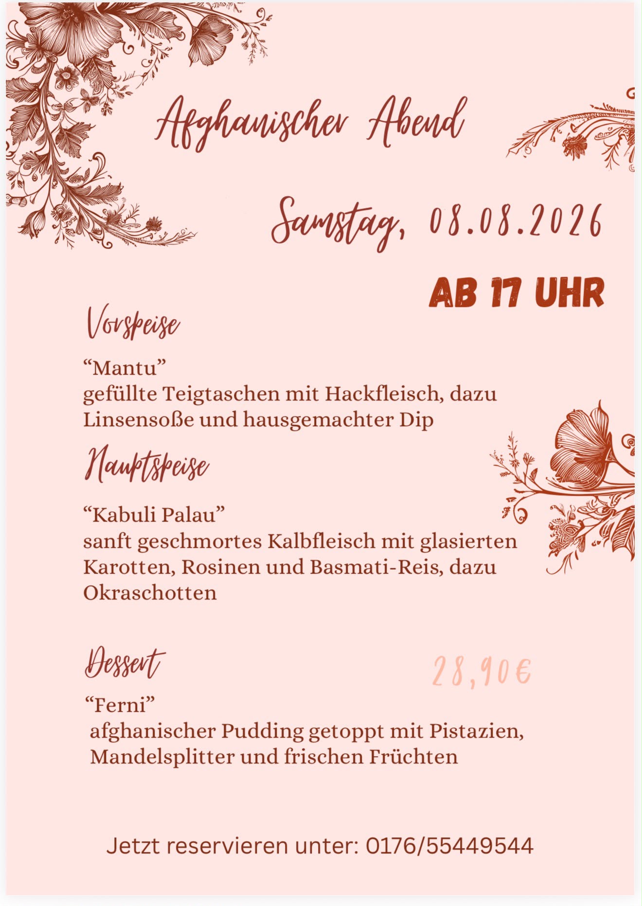 Kulinarisches Erlebnis: Afghanischer Abend