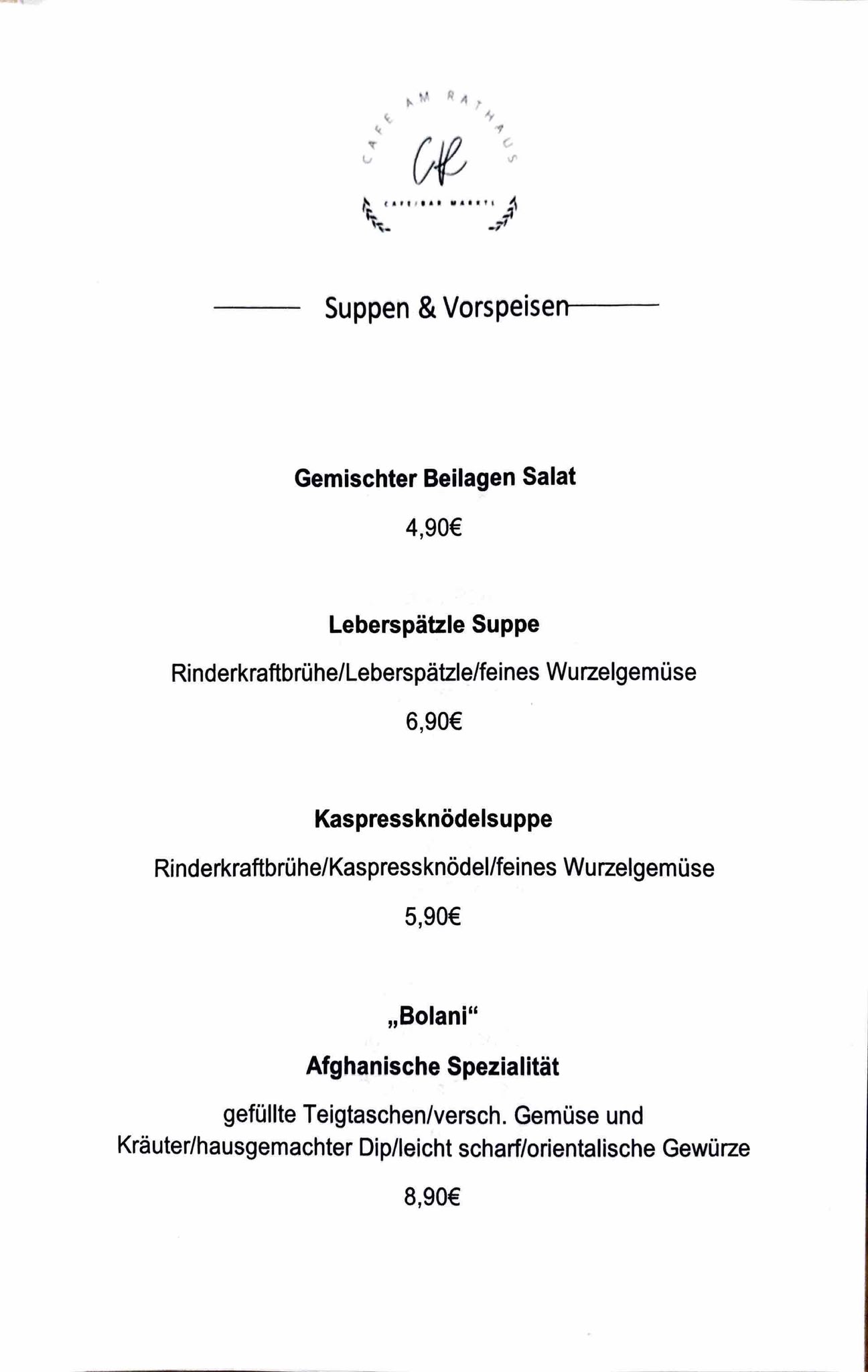 Speisekarte