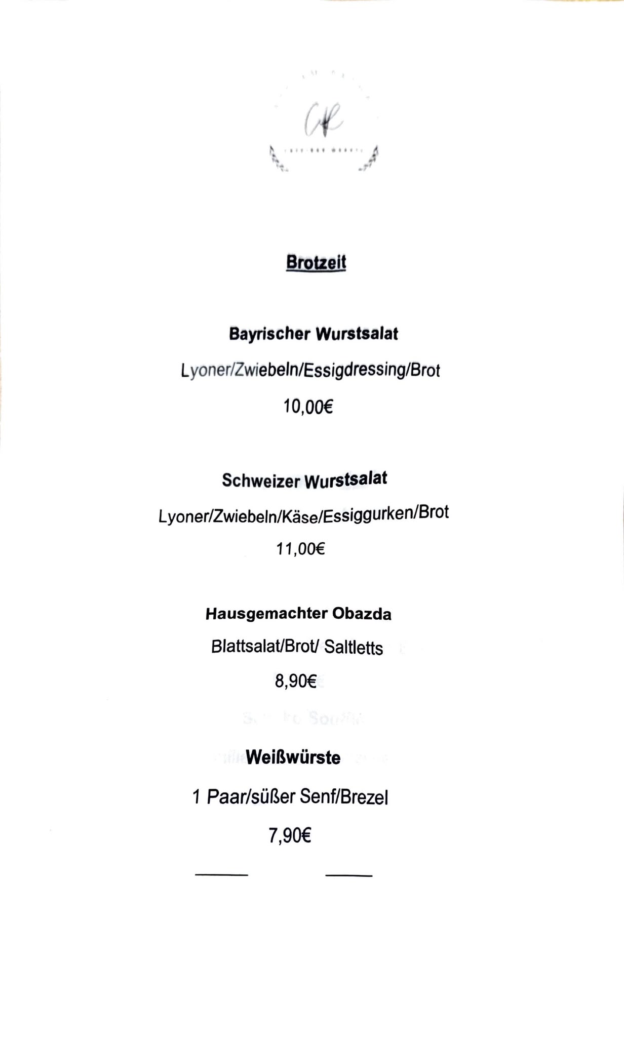 Speisekarte