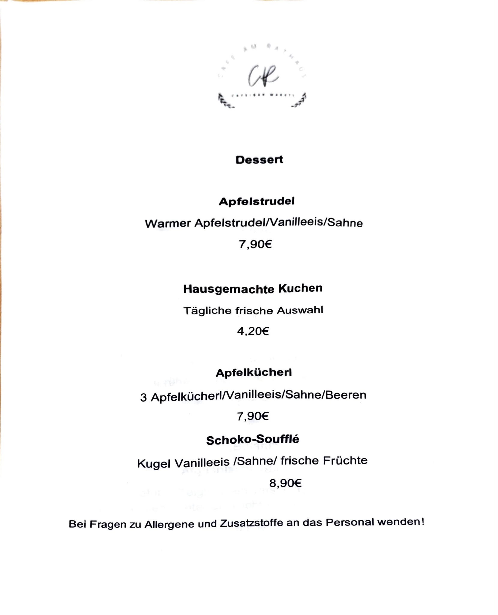 Speisekarte
